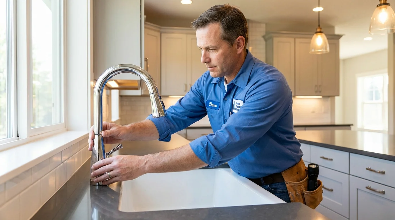 Kitchen faucet installation by Johns Plumbing LLC in Mechanicsburg